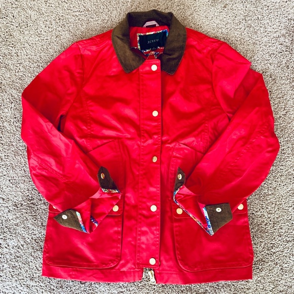 J. Crew Red Liberty Print Barn Jacket NWT - Picture 3 of 5